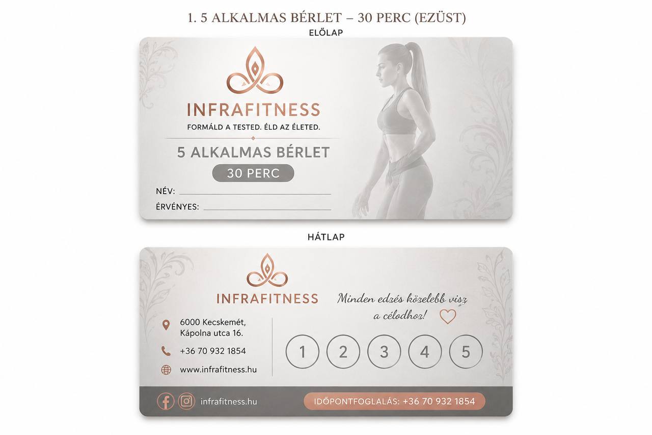 INFRAFITNESS 5 alkalmas bérlet, 30 perc, ezüst kivitel